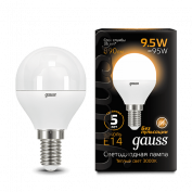 Лампа Gauss LED Globe E14 9.5W 4100K 1/10/50