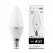Лампа Gauss LED Elementary Candle 8W Е14 6500K 1/10/100