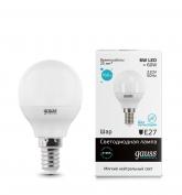 Лампа Gauss LED Elementary Globe 6W E14 4100K матов.1/10/50