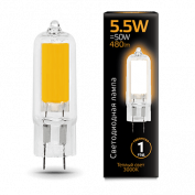 Лампа Gauss LED G4 AC220-240V 5.5W 500lm 4100K Glass 1/10/100