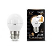 Лампа Gauss LED Globe E27 7W 2700K step dimmable(1/10/100)