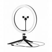 Кольцевая LED лампа с комп. креплений для установки телефона. Ø 30см. От USB, пульт в комплекте