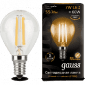 Лампа Gauss LED Filament Globe E14 9W 2700K 1/10/50
