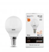 Лампа Gauss LED Elementary Globe 6W E14 2700K матов.1/10/50