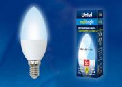 Лампа светодиодная LED-C37-6W/NW/E14/FR/MB PLM11WH «Свеча», матов.Серия Multibright Бел.св. 4000К