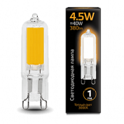 Лампа Gauss LED G9 AC220-240V 4.5W 380lm3000K Glass 1/10/200