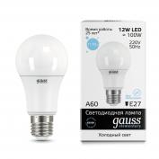 Лампа Gauss Elementary LED A60 12W E27 6500K 1/10/50