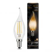 Лампа Gauss LED Filament Свеча на ветру E14 7W 2700K 1/10/50
