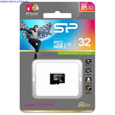 Карта памяти microSDHC 32Gb Class10 Silicon Power SP032GBSTHBU1V10 w/o adapter